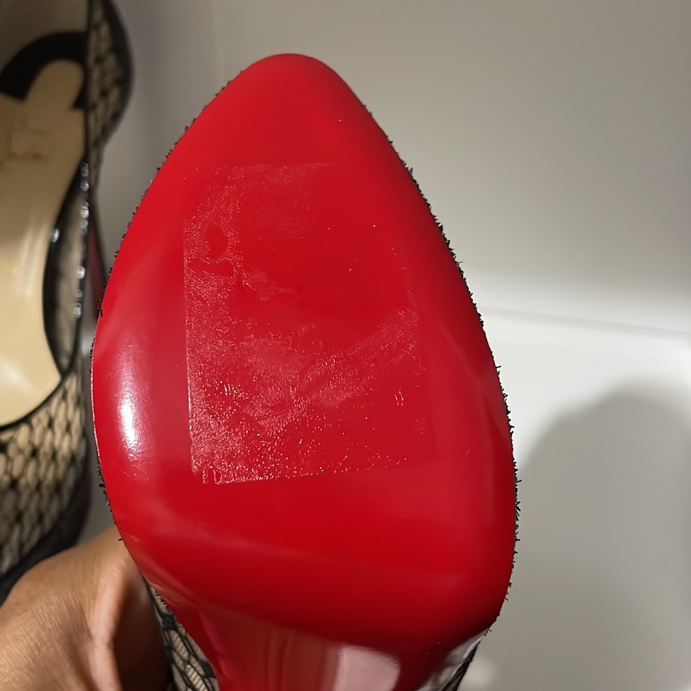 Christian Louboutin Platform Peep Toe Lace Patent Leather - Picture 9 of 9